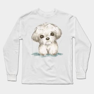 Portrait of Maltese Long Sleeve T-Shirt